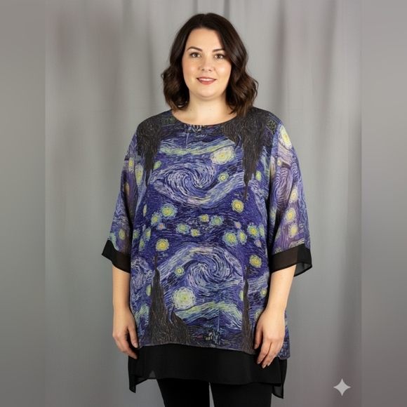 Lindi Starry Night Print Tunic Top - Picture 7 of 7